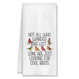 HUGANE Birds Kitchen Towels,Bird Forest Dish Hand Towels for Kitchen Farmhouse Home Decor，Gifts for Bird Lovers Women for Cleaning Drying Cooking Baking，16x24 Inch