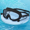 Swimview Clear Goggles with Integrated Earplugs Swim Goggles (Black)