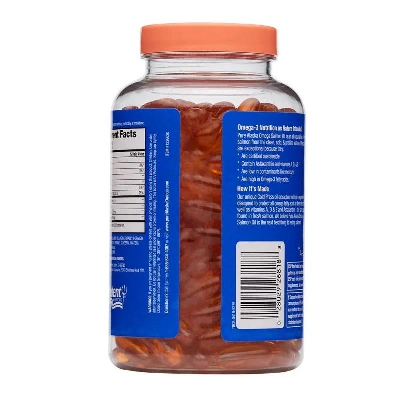 Pure Alaska Omega-3 Wild Alaskan Salmon Oil 1000mg, 210 Softgels
