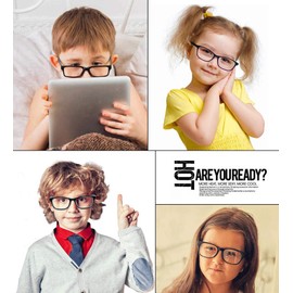 AlwaysUV Children's Glasses, Classic Clear Lens Glasses, Colourful Glasses Frame for Boys and Girls - blue