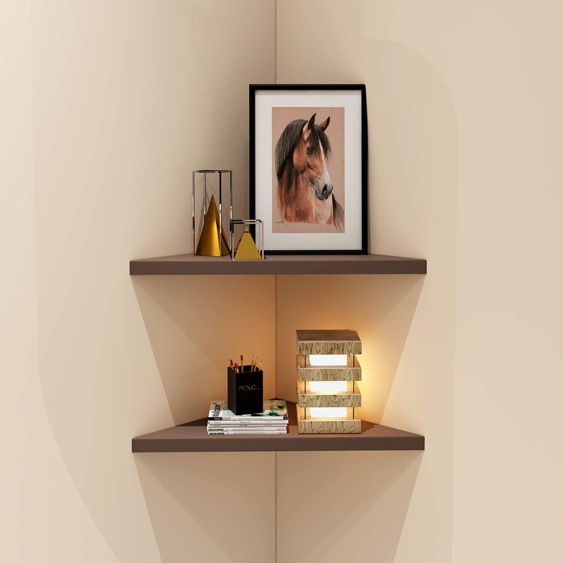 evron Corner Mounting Shelf,Easy to Install Wall Corner Shelf,Frosting Pattern