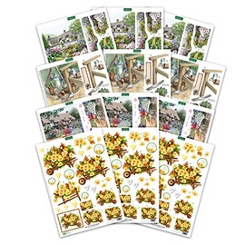 Katy Sue 'Country Garden' Die-Cut Decoupage (Pack of 12) for Card Making & Crafts