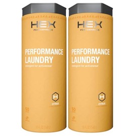 HEX Performance Laundry Detergent, Citrus, 100 Loads (Pack of 2) - Designed for Activewear, Eco-Friendly, Concentrated Formula
