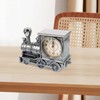 FAVOMOTO Grey Retro Train Clock Model Train Locomotive Clock Table