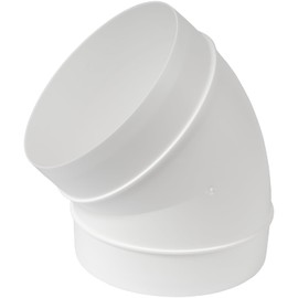 Repa Market 5 Inch Ducting Pipe Connector - White Plastic 45 Degree Elbow Hose Duct Fittings - Round Rigid and Flexible PVC Pipe, Tube Adapter for HVAC Ventilation System Connection