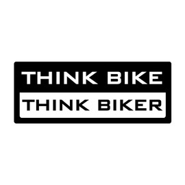 Think Bike Think Biker Sticker Decal For Car Van Window Bumper Caravan Camper
