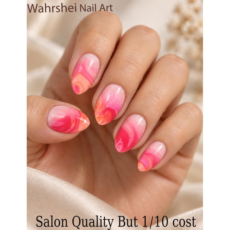 22 Pcs Gel Nail Stickers, UV Free Gel Nail Strips,