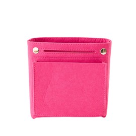 Mausouca Felt Purse Organiser Handbag Organiser Insert Bag with Multiple Compartments,Women makeup bag Purse Organiser Bag in Bag Fits for Bucket Bag Longchamp Anjou tote (Rose Red)