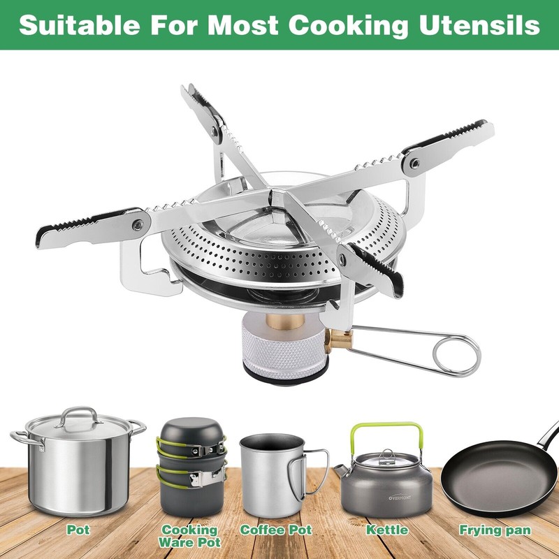 WADEO Portable Camping Stove Burner, Backpacking Stove with 1LB Propane