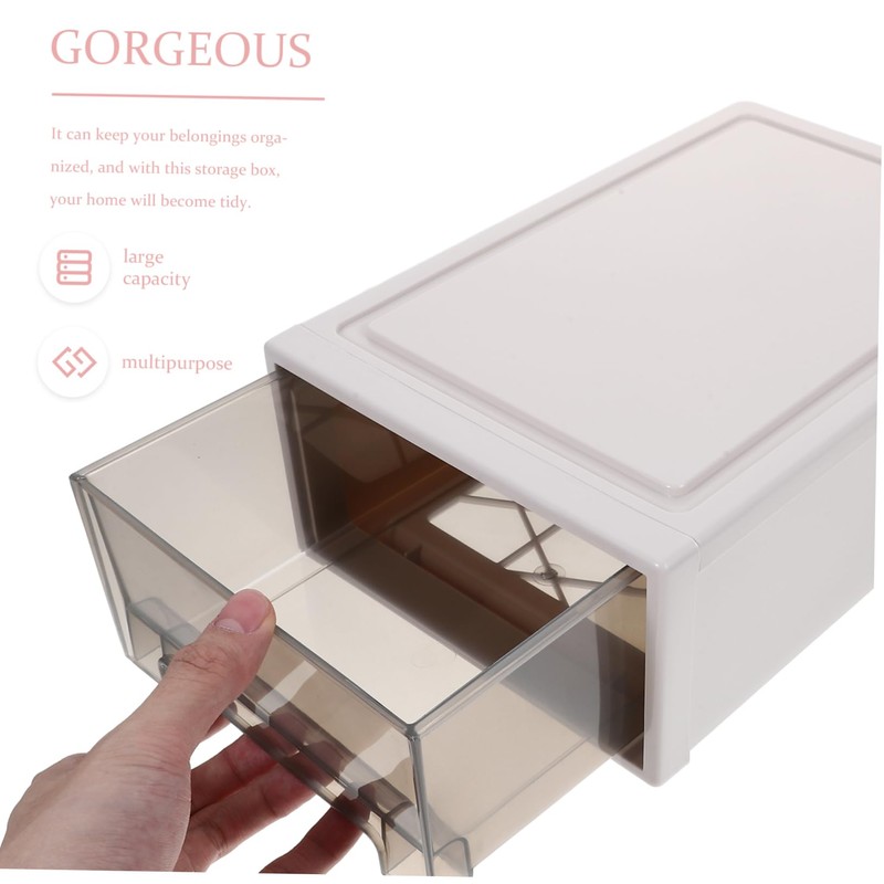 STOBAZA Large Capacity Plastic Storage Drawers Stackable Organiser Clothes Storage