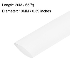 sourcing map Heat Shrink Tubing, 10mm Dia 16mm Flat Width 2:1 Heat Shrink Wrap Cable Sleeve Heat Shrink Tube 20m White