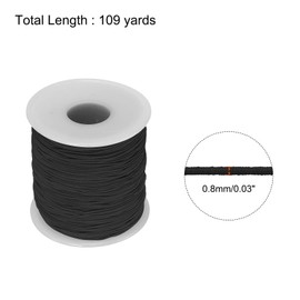 sourcing map Elastic Cord Stretchy String 0.8mm 109 Yards Black for Crafts, Jewelry Making, Bracelets, Necklaces, Beading