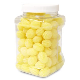 Sarah's Candy Factory Sanded Lemon Drops Old Fashioned Hard Candy (Gluten Free) in Jar, 24 Oz