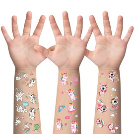 180+PCS, 20 sheets, Temporary tattoos for kids, cute unicorn tattoo stickers, animal party favors, unicorn tattoos, suitable for party supplies and decorations