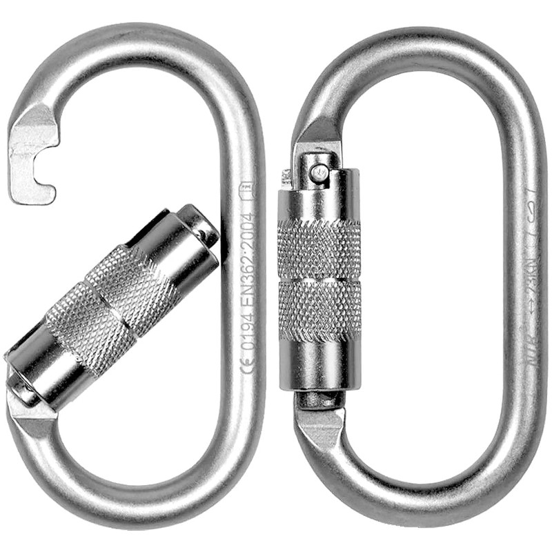 Carabiner, Locking Carabiner, 55.5 lbs (25 kg) (5500 kg), O-Ring,