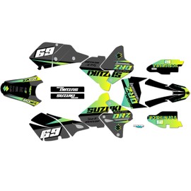 Kalair GFX Graphics Kit for Suzuki DRZ 400 (2001-2023) Voltaic Series Lime 09 Mil - Dirt pit bike motorcycle stickers, dirtbike racing automotive decal motocross accessories no-plastics