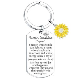 MADHAHEFU Thank You Gifts For Coworkers Appreciation Keyring Appreciation Gifts For Teacher Friends Doctor Nurse Inspirational Quotes Gift Human Sunshine Gifts