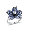 Santuzza 925 Sterling Silver Lily Ring Blue Spinel Nano Cubic