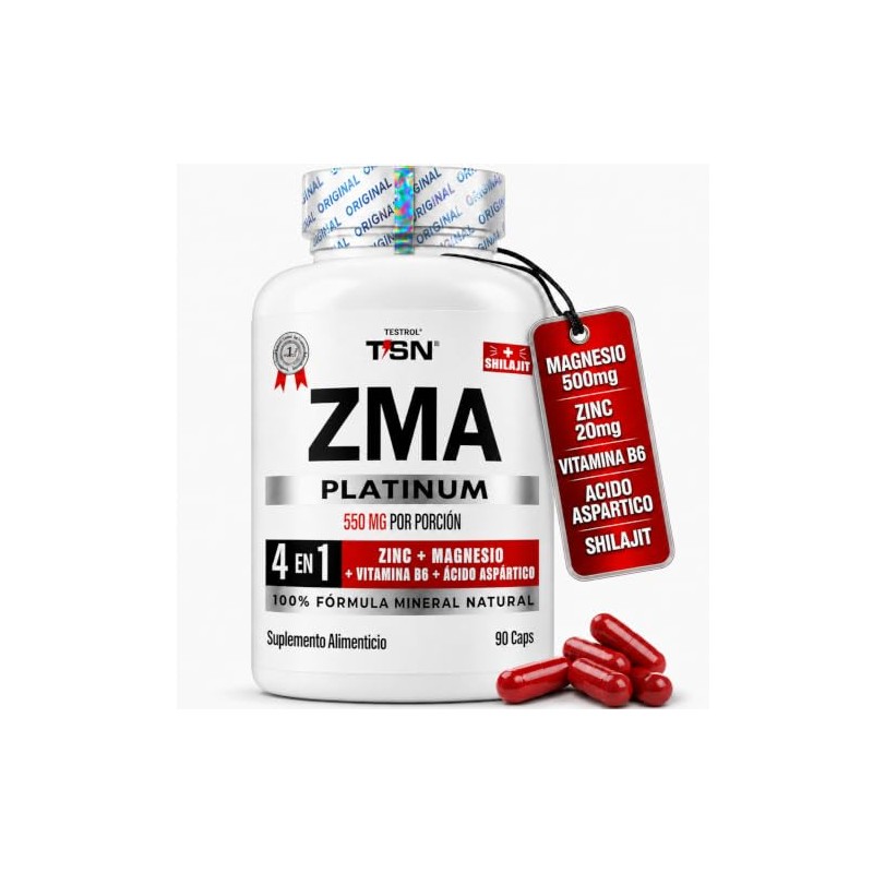 Zma Testrol Platinum Magnesio Glicinato Zinc Cápsulas