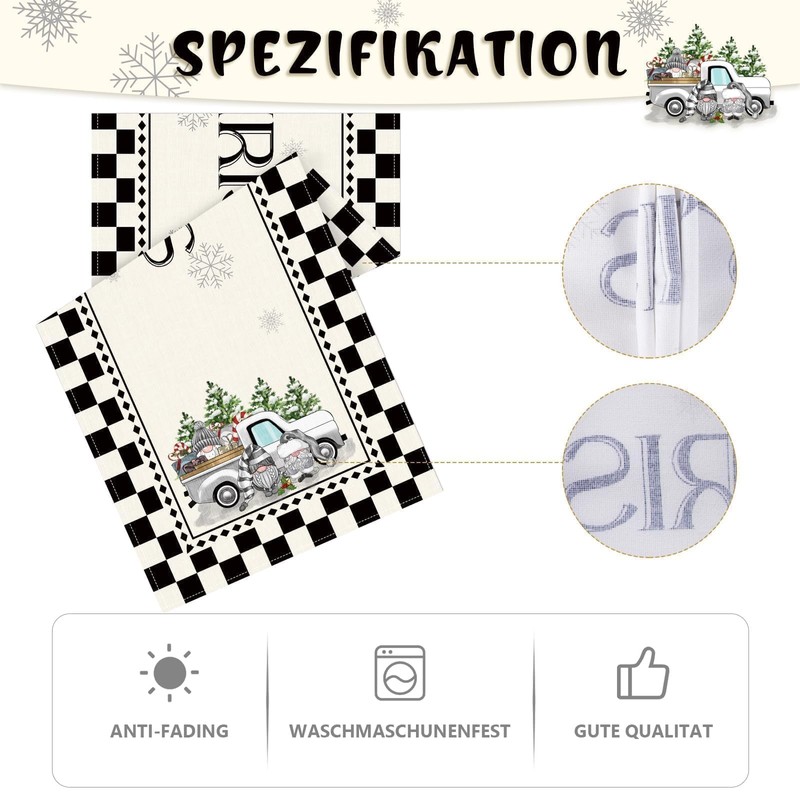 Aitsit Christmas Table Runner, 40 x 180 cm Washable Winter