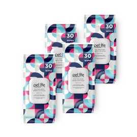 Pet Life Unlimited Dog Ear Wipes, Dog Eye Wipes - Plant-Based Dog Ear Cleaner Wipes with Moisturizing Aloe Leaf & Soothing Chamomile - Fragrance Free Eye and Ear Wipes for Dogs - 30 Count (Pack of 4)