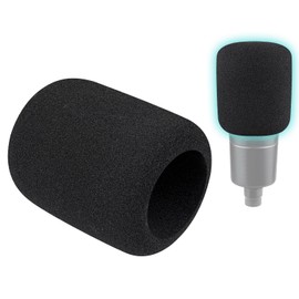 SOULWIT 2Pcs Microphones Pop Filter for Audio-Technica ATH AT2020/AT2050/AT4040 Cardioid Condenser, Protective Mic Cover Windscreen Foam - Black