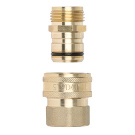 STYDDI 3/4-inch Full Flow Super Heavy Duty Hose Quick Connect Fittings, Lead-free Brass Full Port Garden Hose Quick Connector Coupler, 3/4” GHT High-Volume Hose Quick Release Adapter Set