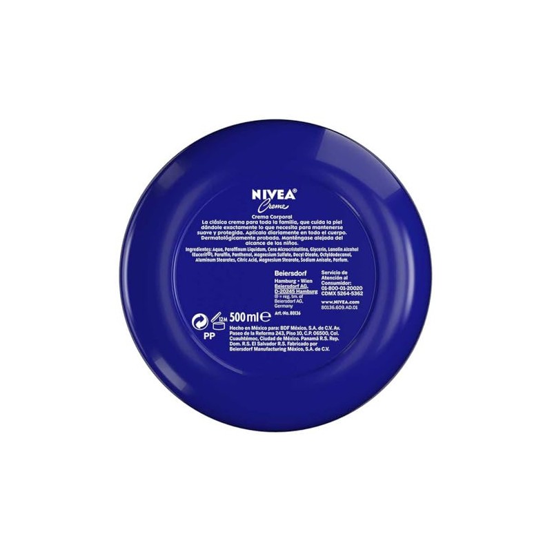 Nivea Creme Tarro 500ml Crema Humectante Multipropósito