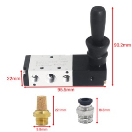 GCESSOIRY 1/4" NPT 5 Way 3 Position Air Hand Lever Valve, 4H230C-08 Pneumatic Solenoid Valve, Manual Control Push-Pull