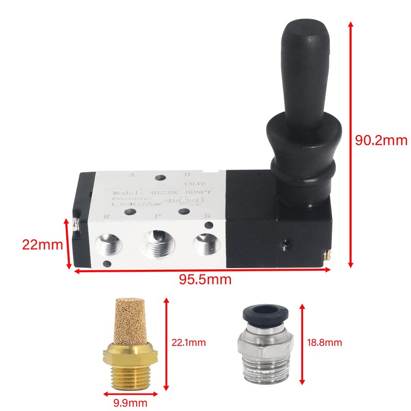 GCESSOIRY 1/4" NPT 5 Way 3 Position Air Hand Lever