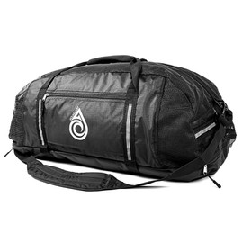 AquaQuest Deckhand: Wet/Dry Dual Compartment Duffel - 100% Waterproof Hidden Dry Bag + Heavy Duty Mesh = Watertight Quarantine Area + Maximum Air Flow & Breathability in One Versatile Bag - Black