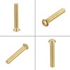 sourcing map Brass Machine Screws, M4x25mm Phillips Pan Head Fastener