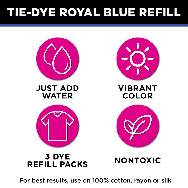 Tulip One-Step Tie-Dye Kit Dye Refill Packs, Royal Blue