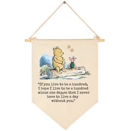 If You Live to Be a Hundred-Christmas Birthday Party Bunting-Baby Gift Shower-Winie Wall Flag Decor Gift the Pooh-Banner Sign Gift for Nursery Bedroom Playroom Front Door