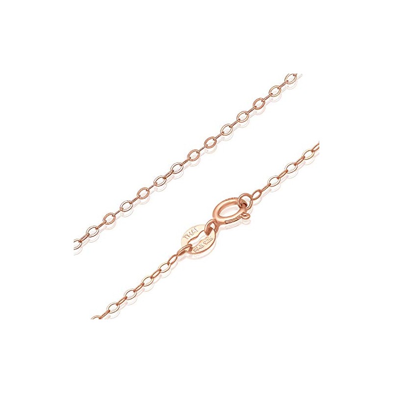 Collar de cadena de plata de ley de 1 mm,