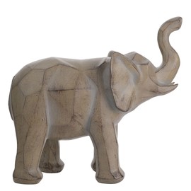 Widdop Naturecraft Collection Polyresin Geometric Playful Elephant Figurine - 22cm x 24cm x 10cm - Grey For Nature Lovers, Birthday Present, Animal Statue