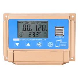MPPT Solar Charge Controller, 12V 24V LCD Display, Dual USB Solar Panel, Intelligent Controller with Bluetooth (30A)