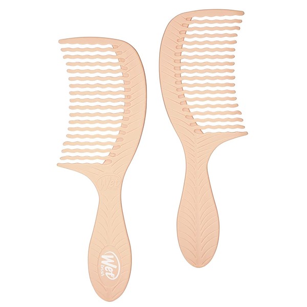 Wet Brush Go Green Coconut Oil Infused Treatment Comb - Wide Tooth Hair Detangler with WaveTooth Design that Gently and Glides Through Tangles - No Split Ends and No Damage - 100% Plant-Based Plastic