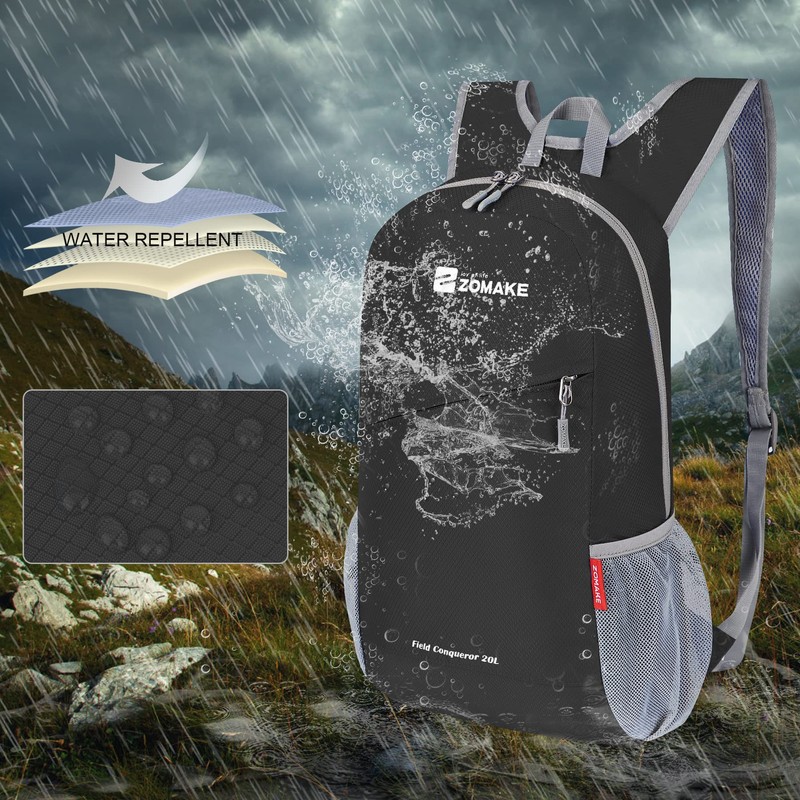ZOMAKE Foldable Backpack Lightweight Rucksack 20L,Ultra Packable Small Backpacks Water