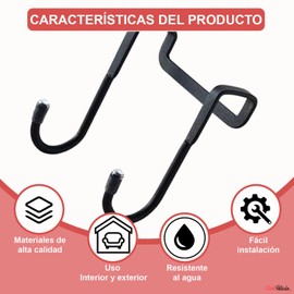 CABLEPELADO 1 x Z-Haken aus Metall für Türen und Schubladen, robuster Edelstahl, belastbar bis 10 kg, rutschfestes Design, einfache Installation ohne Werkzeug (schwarz)