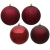 Vickerman 6" Burgundy 4-Finish Ball Ornament Set.Includes 4 Ornaments per