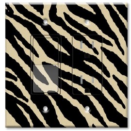Printed Switch-Outlet Combo with matching Wall Plate - Tan Zebra