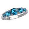 Silvershake 1.52 CTW 5-Stone Genuine Round Shape London Blue Topaz