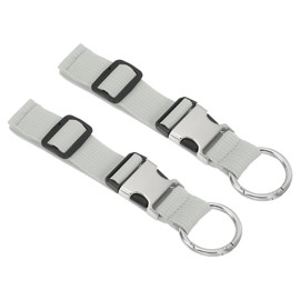 PATIKIL Add A Bag Luggage Straps, 2 Pcs Adjustable Suitcase Belt, Travel Accessories Metal Buckle for Connecting Your Luggage Jacket, Silver Gray
