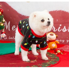 Pack of 2 Dog Christmas Outfits - Dog Chirstmmas Costume - Fleece Dog Christmas Sweater - Warm Soft Xmas Puppy Clothes Pet Apparel for Dog Cat (Small, Christmas Snowflakes+Christmas Lights)