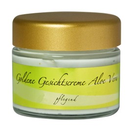 chi-enterprise Goldene Gesichtscreme mit Aloe Vera I Feuchtigkeitsspendende Tagescreme mit natürlichen Inhaltsstoffen & Blattgold I Hautpflege für weiche & geschmeidige Haut I 50 ml
