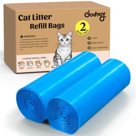 Cat Litter Refill Bags Compatible with Genie Easy Roll Litter Bin, Long Lasting Cat Bag, 7-Layer Odor Control, Leak-Proof & Easy-Tear Design, Extra Waste Refills Bag 2 Rolls - 50 Bags