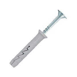 M6 Hammer Type Solid Wall Fixings, 6x80mm Wall Plug and 3.9x85mm Hammer-in Screw, Hammerfix Nail in Wall Anchors with Phillips Countersunk Head for Concrete, Stone, Brick, Hollow Block (100 pcs)