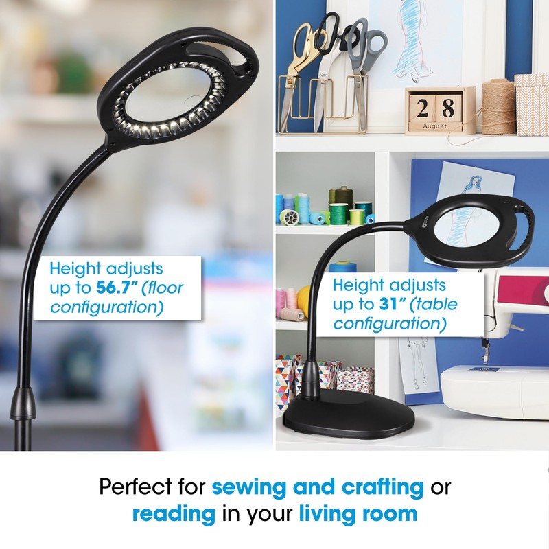 OttLite 2-in-1 ClearSun LED Magnifier Light Floor and Table Lamp