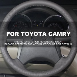 CHUSYYRAY 15" Steering Wheel Cover Genuine Leather For Toyota Camry 2007-2022